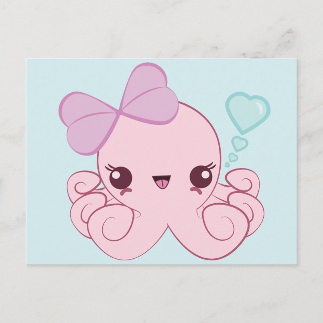 Kawaii Octopus Postcard (Front)