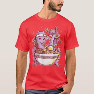 Kawaii Octopus Ramen Noodles Japanese Anime Otaku  T-Shirt