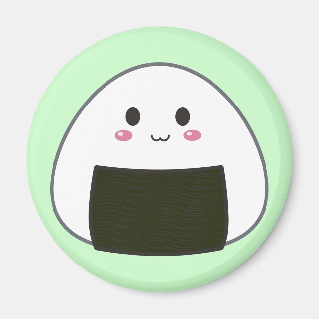 Kawaii "Onigiri" Rice Ball Magnet (Front)