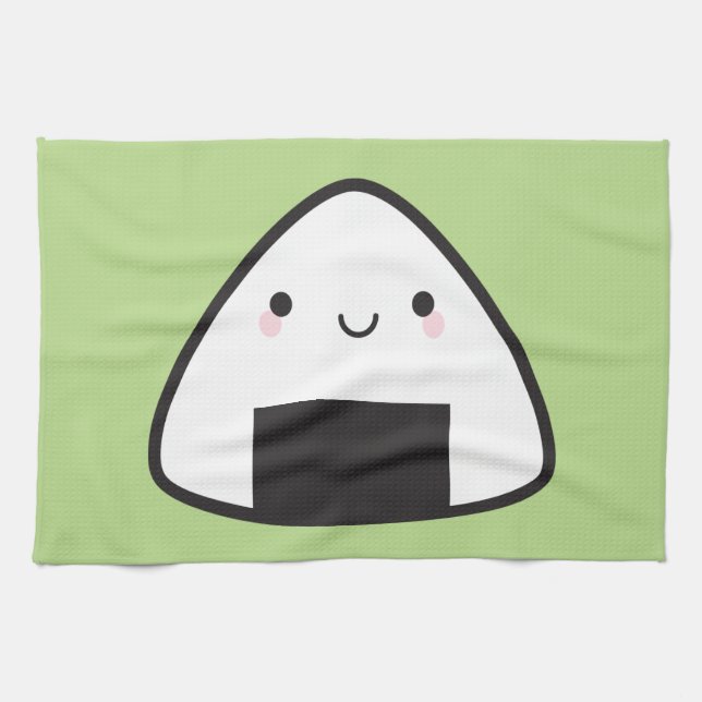 Kawaii Onigiri Rice Ball Tea Towel (Horizontal)