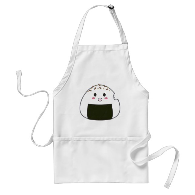 Kawaii "Onigiri" Rice Ball with Bitemark Standard Apron (Front)