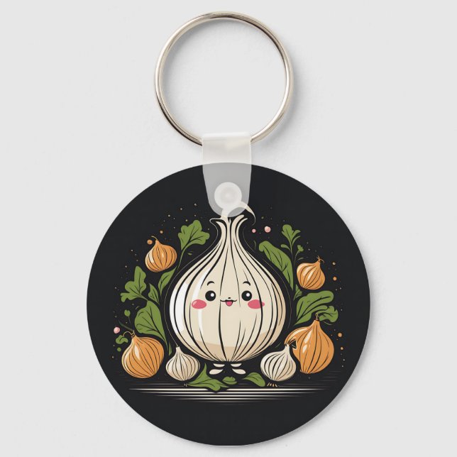 Kawaii Onion Kitchen Key Ring (Front)