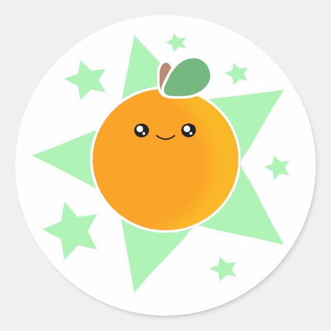 Kawaii Orange Burst Stickers (Front)