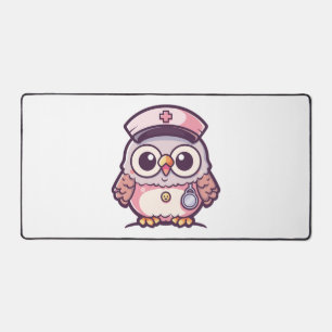 Kawaii Owl as a Nurse  Desk Mat
