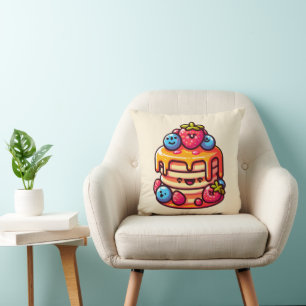 Kawaii Pancake Breakfast Cute Food Design Cushion