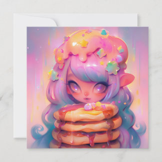 Kawaii Pancake Fairy Birthday Party Invitation