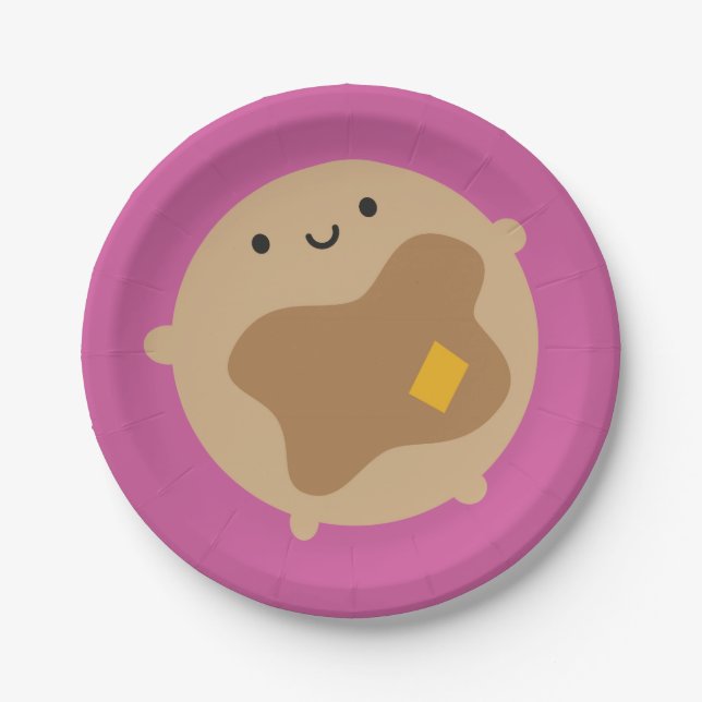 Kawaii Pancake Paper Plate (Front)