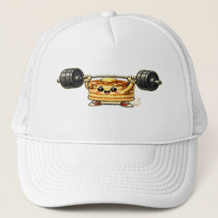Kawaii Pancake Weightlifting Cute Gym Fitness Trucker Hat