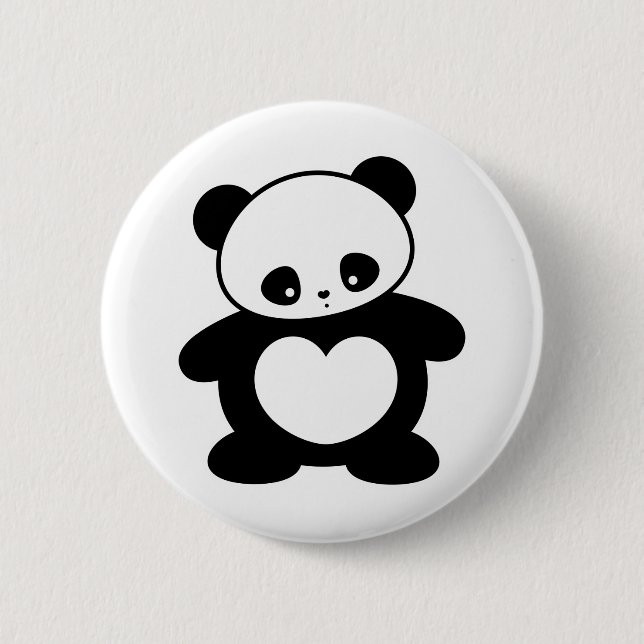 Kawaii panda 6 cm round badge (Front)