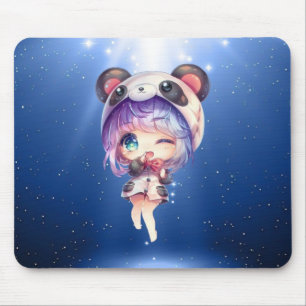 Kawaii Panda Anime Girl Mouse Mat