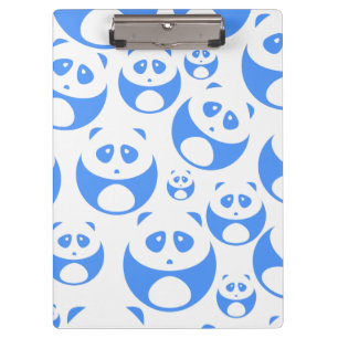 Kawaii Panda Baby Blue and WhitePattern Clipboard