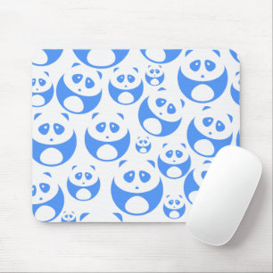 Kawaii Panda Baby Blue and WhitePattern Mouse Mat