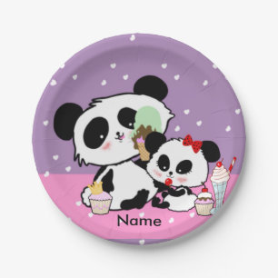 Kawaii Panda Bear Funny Cute Named Gifts Paper Plate