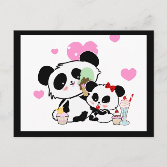 Kawaii Panda Bear Funny Cute Named Gifts Postcard (Front)