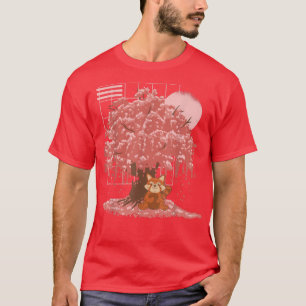 Kawaii Panda Bear Japanese Cherry Blossom Tree Sak T-Shirt