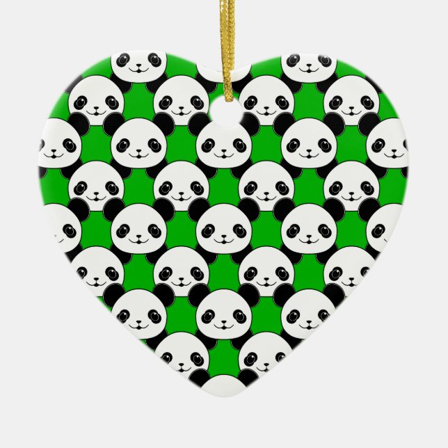 Kawaii Panda Bear Pattern Ceramic Tree Decoration (Front)