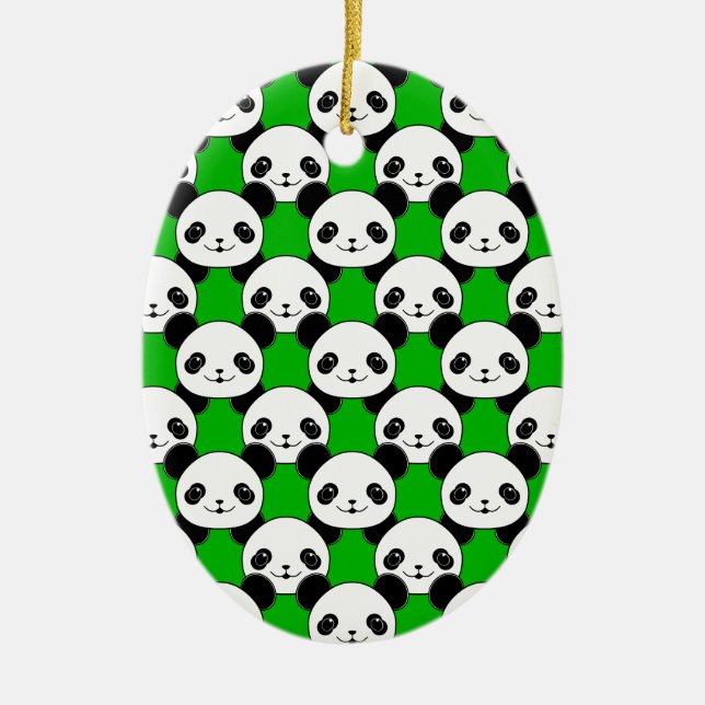 Kawaii Panda Bear Pattern Ceramic Tree Decoration (Front)