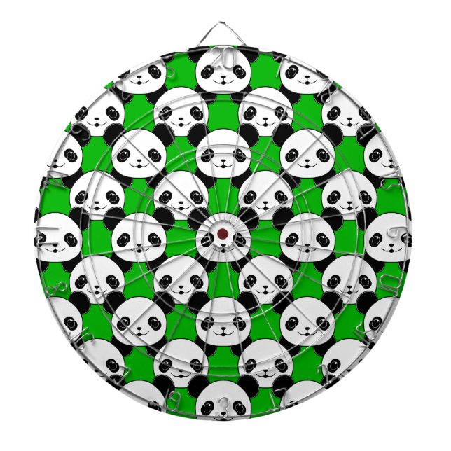 Kawaii Panda Bear Pattern Dartboard (Front)