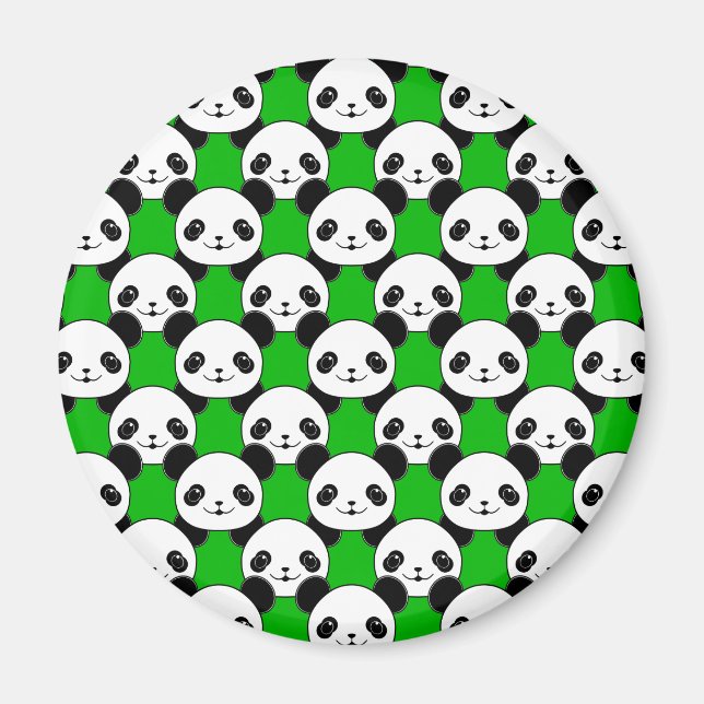 Kawaii Panda Bear Pattern Magnet (Front)