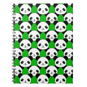 Kawaii Panda Bear Pattern Notebook