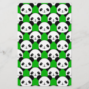 Kawaii Panda Bear Pattern Stationery