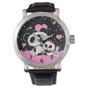 Kawaii Panda Bear Picnic Mother Daughter by LeahG Watch