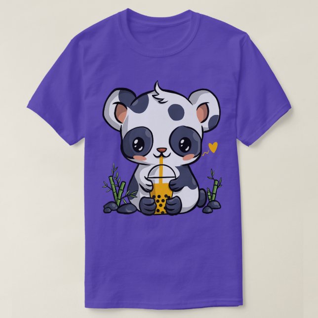 Kawaii Panda Boba Bubble Tea Drinker Anime Gift Gi T-Shirt (Design Front)
