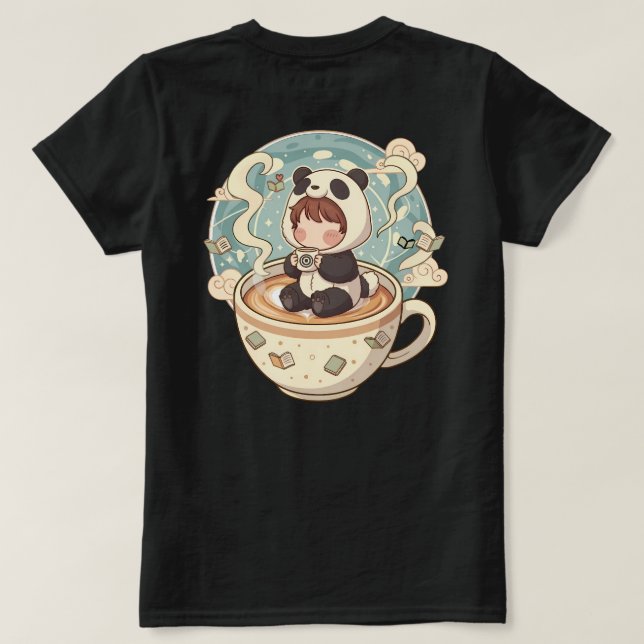 Kawaii Panda Brew Women's Cotton Tee (Design Back)