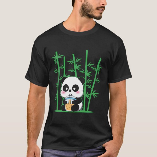 Kawaii Panda Bubble Tea Boba Tea Panda T-Shirt (Front)