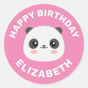 Kawaii Panda Classic Round Sticker