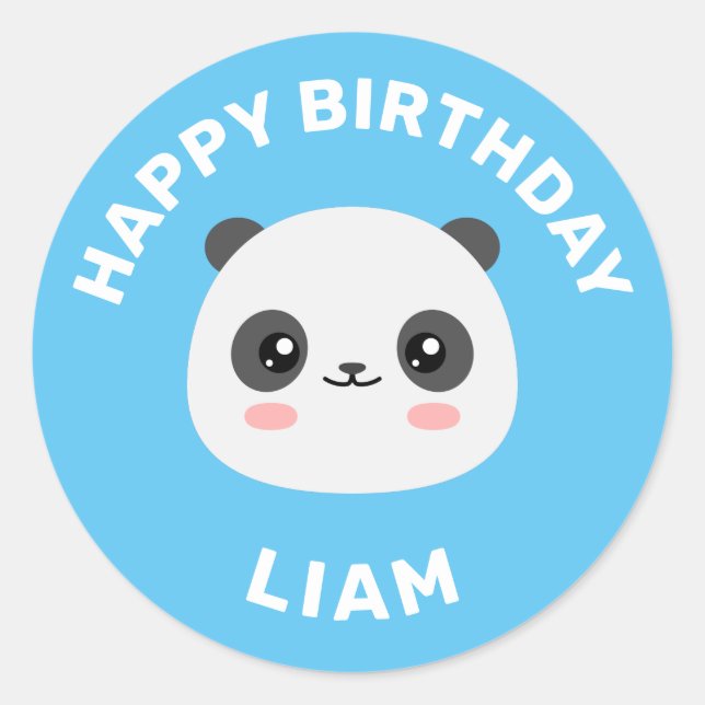 Kawaii Panda Classic Round Sticker (Front)