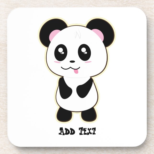 Kawaii Panda cute Coaster (Front)