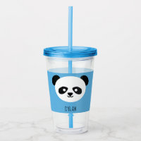 Kawaii Panda Cute Kids Blue Personalised
