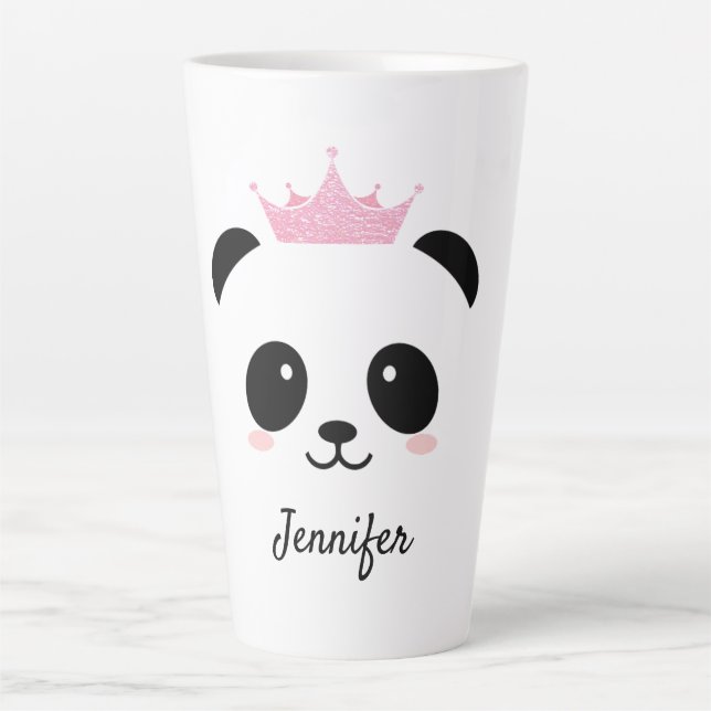 Kawaii panda cute queen personalised latte mug (Front)