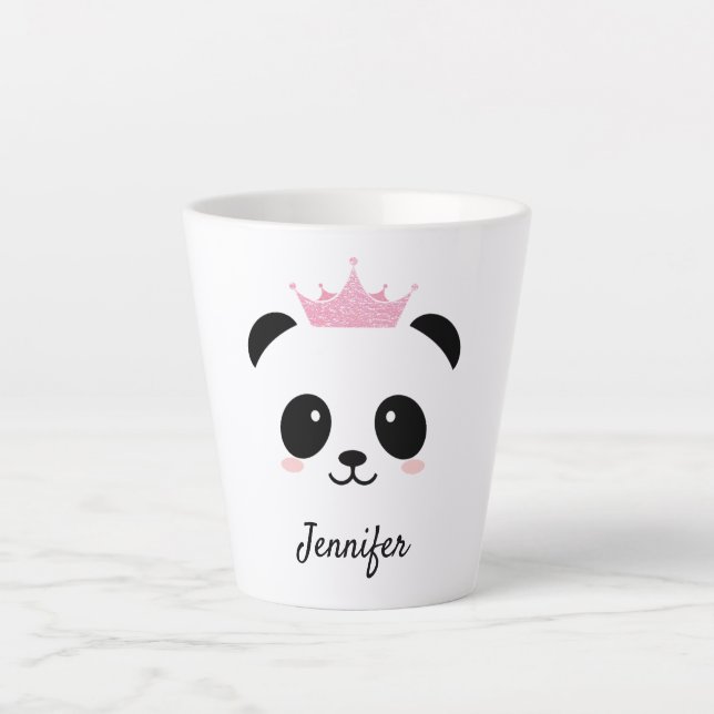 Kawaii panda cute queen personalised latte mug (Front)