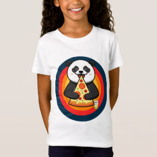 Kawaii Panda Eating Pizza Boba Tea T-Shirt