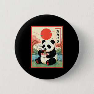 Kawaii Panda Eating Ramen Anime Noodles Japanese P 6 Cm Round Badge