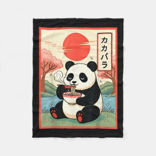 Kawaii Panda Eating Ramen Anime Noodles Japanese P Fleece Blanket