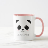 Kawaii panda face personalised pink