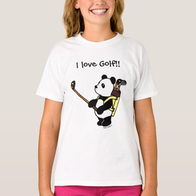 Kawaii Panda Golfer T-Shirt (Front)