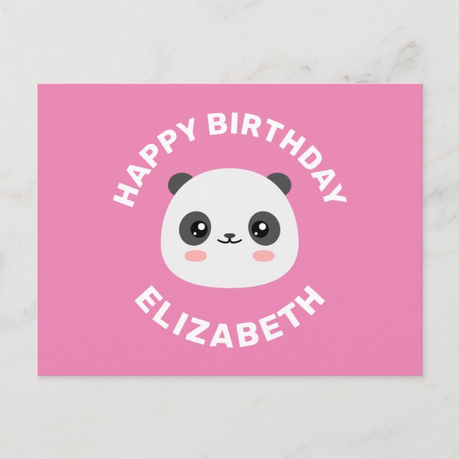 Kawaii Panda Holiday Postcard (Front)