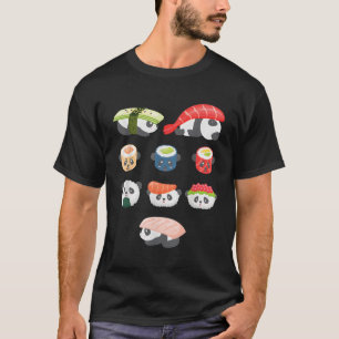 Kawaii Panda Hug Sushi T-Shirt