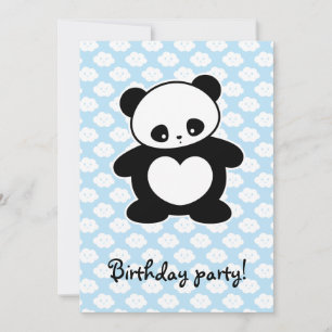 Kawaii panda invitation