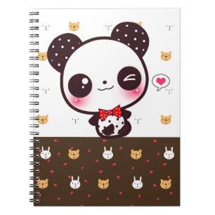 Kawaii panda notebook