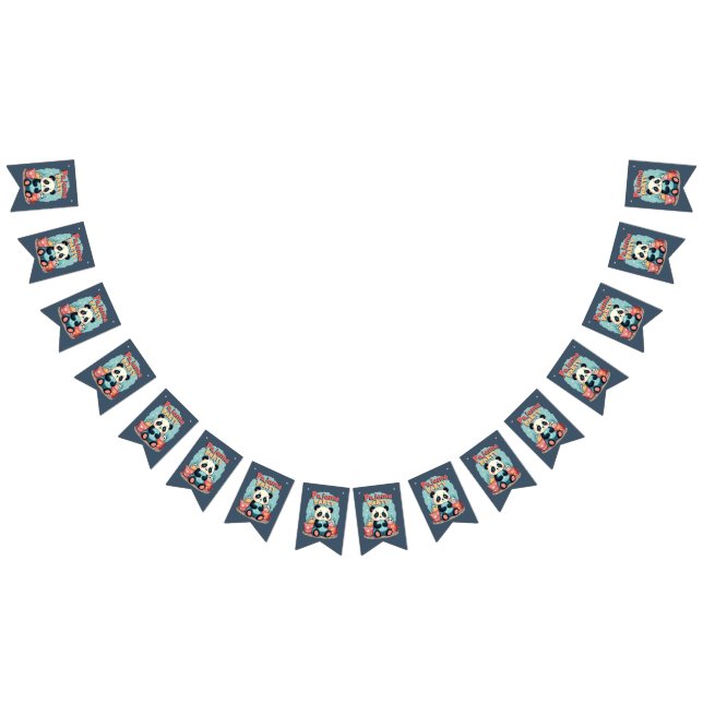 Kawaii Panda Pajama Party Cosy Sleepover Aesthetic Bunting (All)