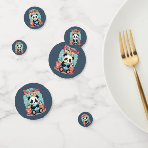 Kawaii Panda Pajama Party Cosy Sleepover Aesthetic Confetti