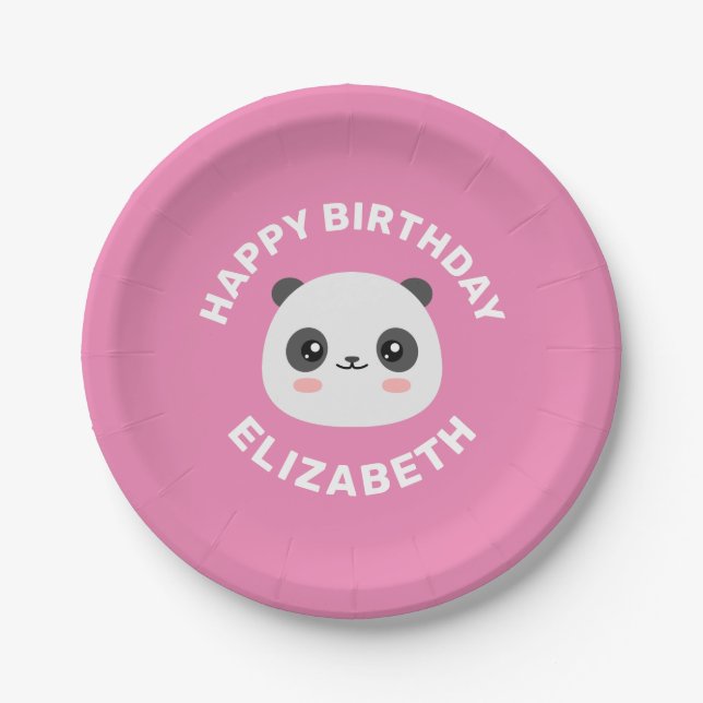 Kawaii Panda Paper Plate (Front)