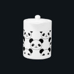 Kawaii Panda Pattern In Black And White<br><div class="desc">A cute cartoon style panda bear. 
Original kawaii pattern design.</div>