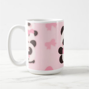 Kawaii Panda Pink Bow Pattern Coffee Mug
