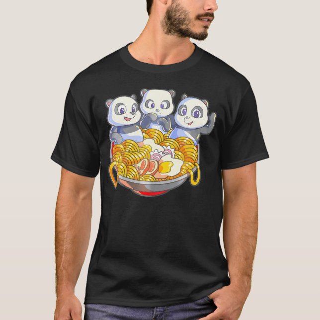 Kawaii Panda Ramen Japanese Noodle Anime Panda     T-Shirt (Front)